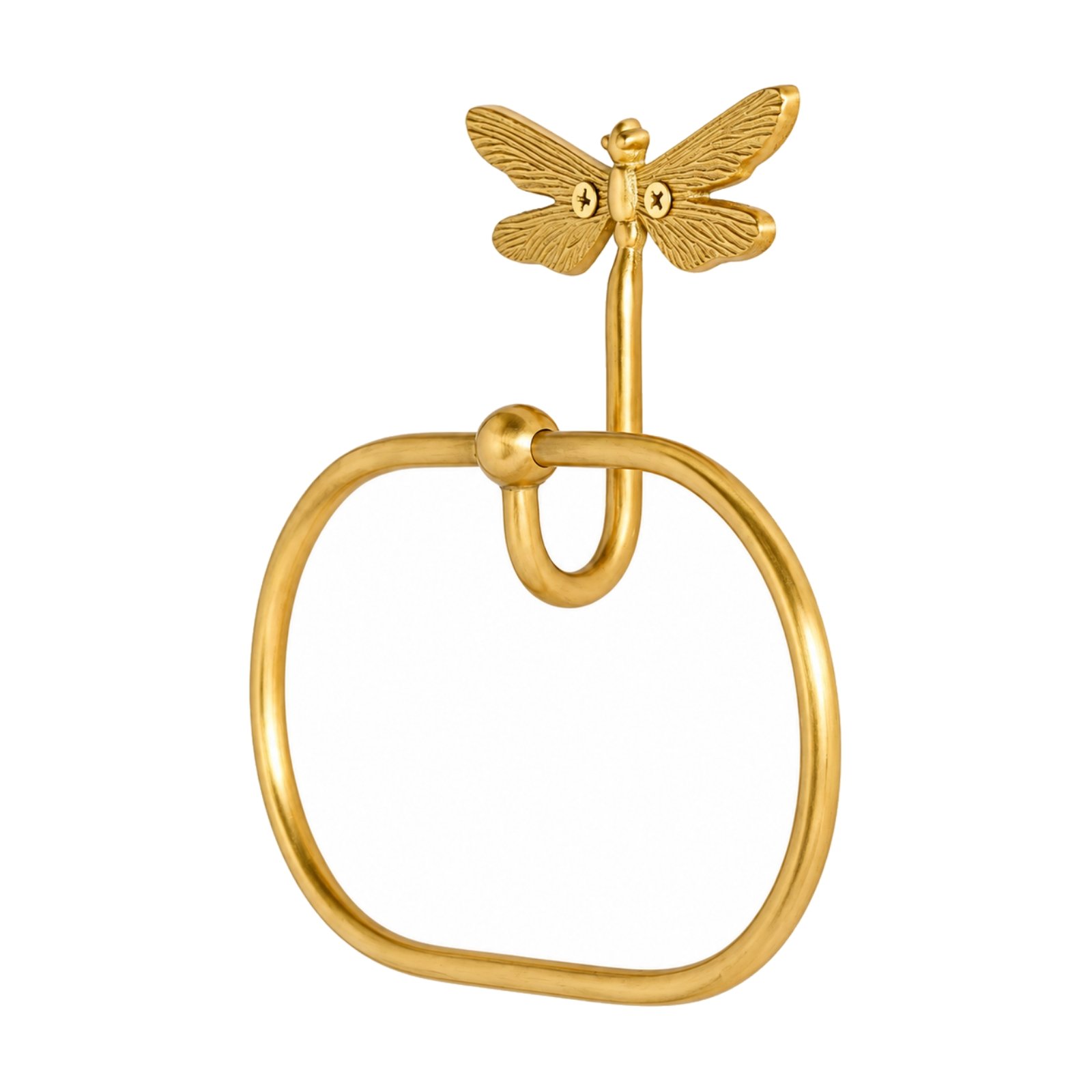 Gold-Gilded Dragonfly Towel Ring