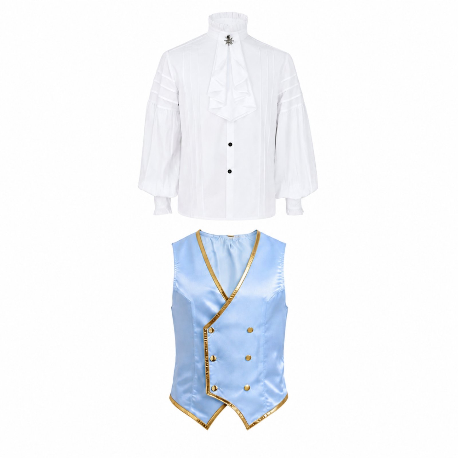 Double-Breasted Costume Vest and Shirt Set