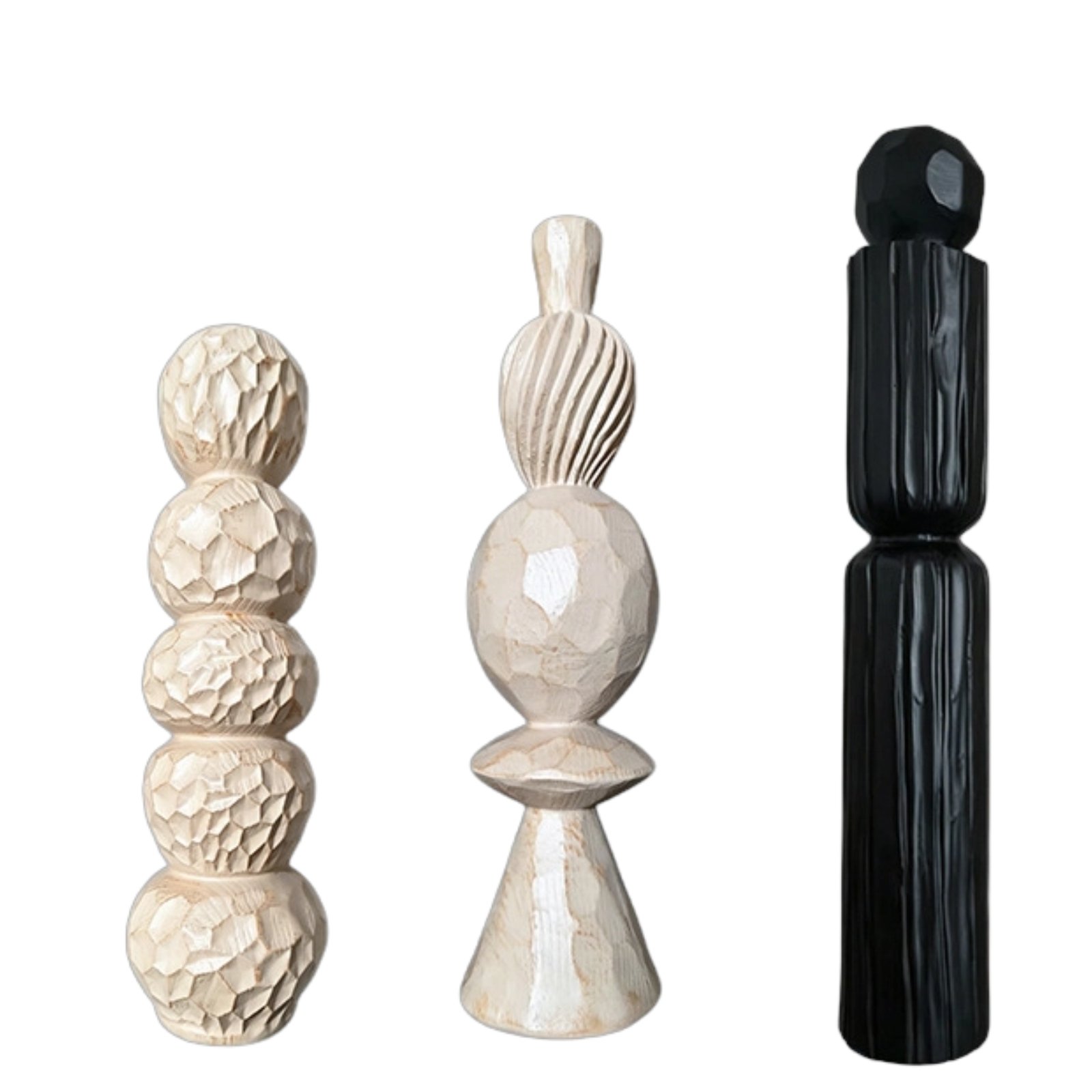 3-Piece Geometric Resin Sculpture Set