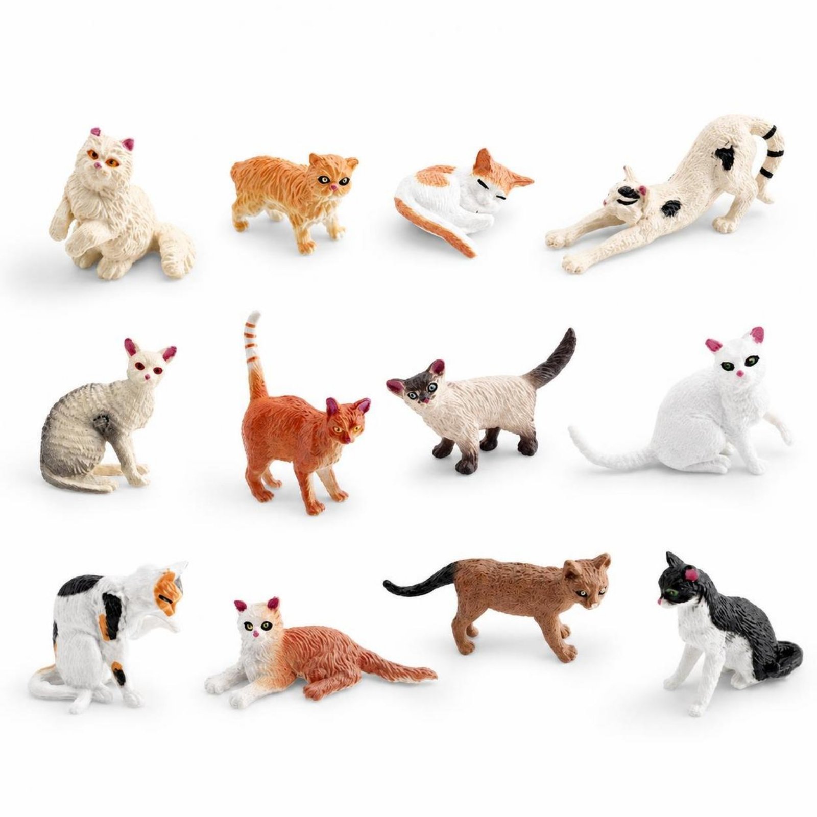 Cat Figurines 12 Pieces