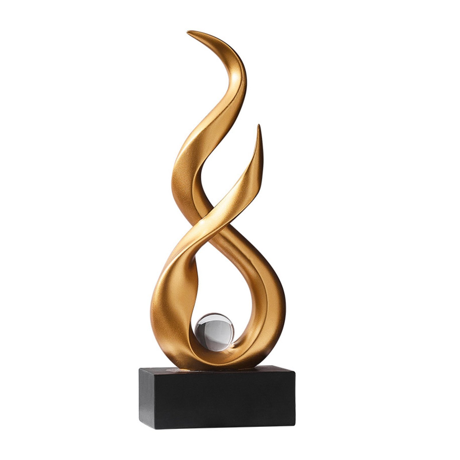Abstract Resin Sculpture – Gold