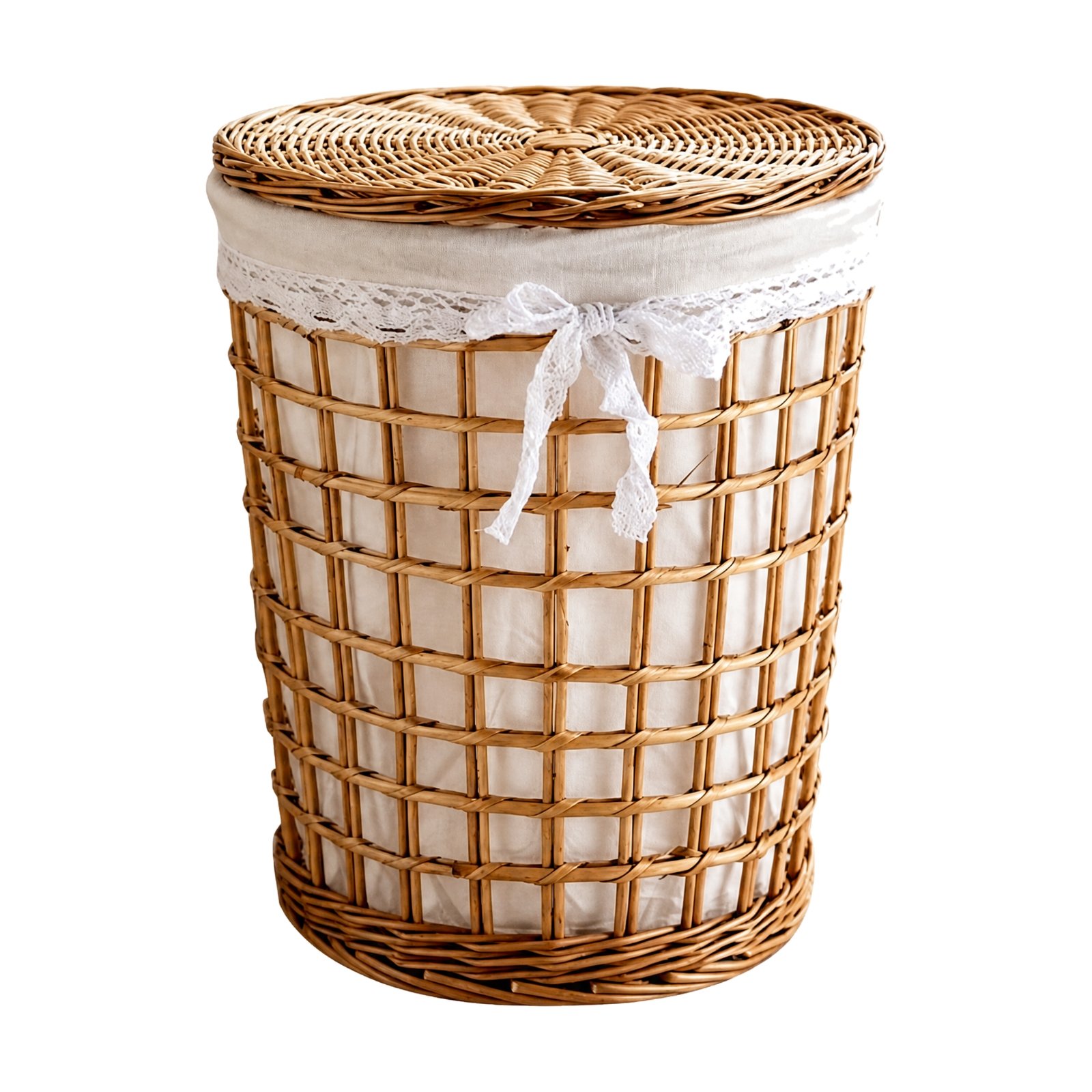 Lidded Wicker Hamper