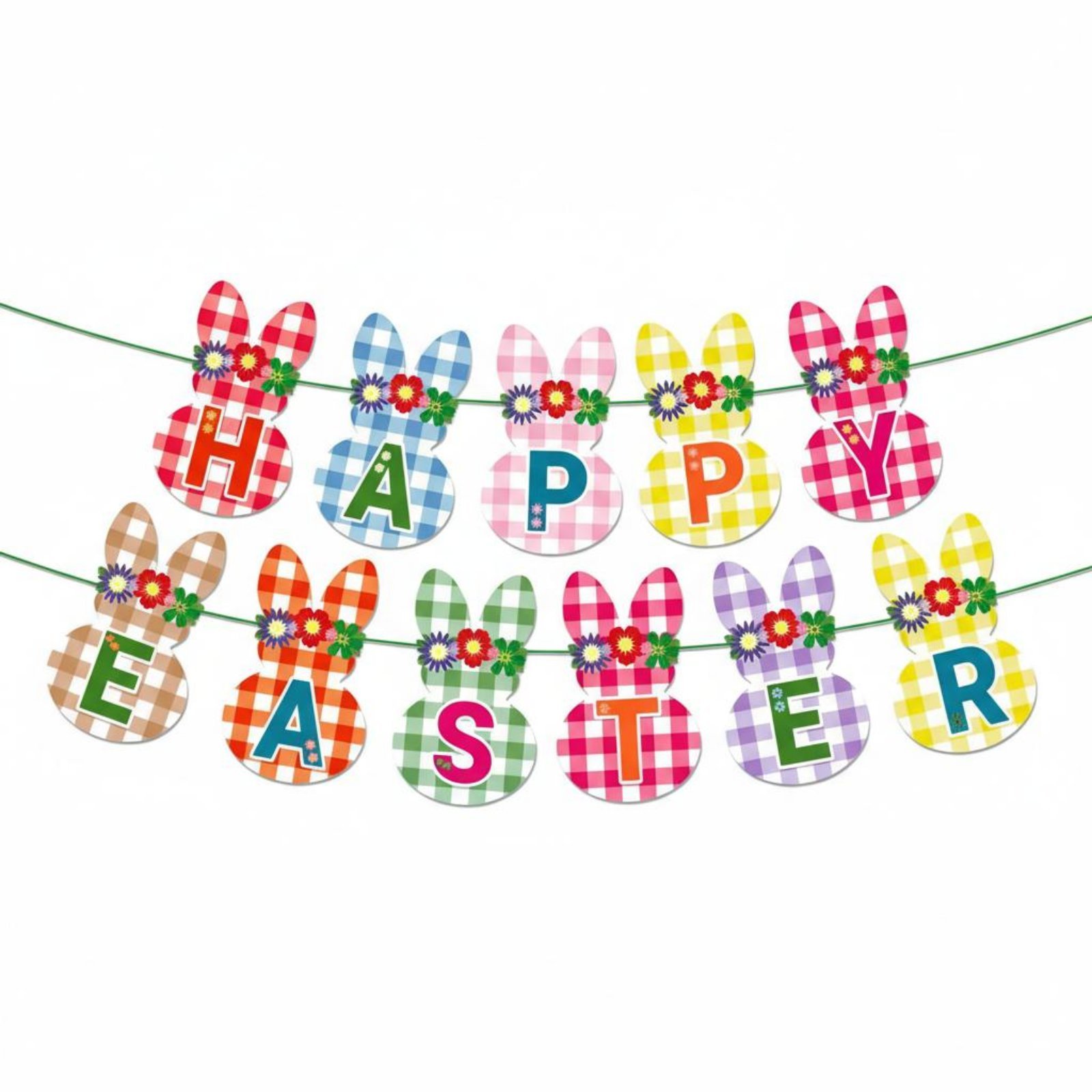 Plaid Bunny Garland Set