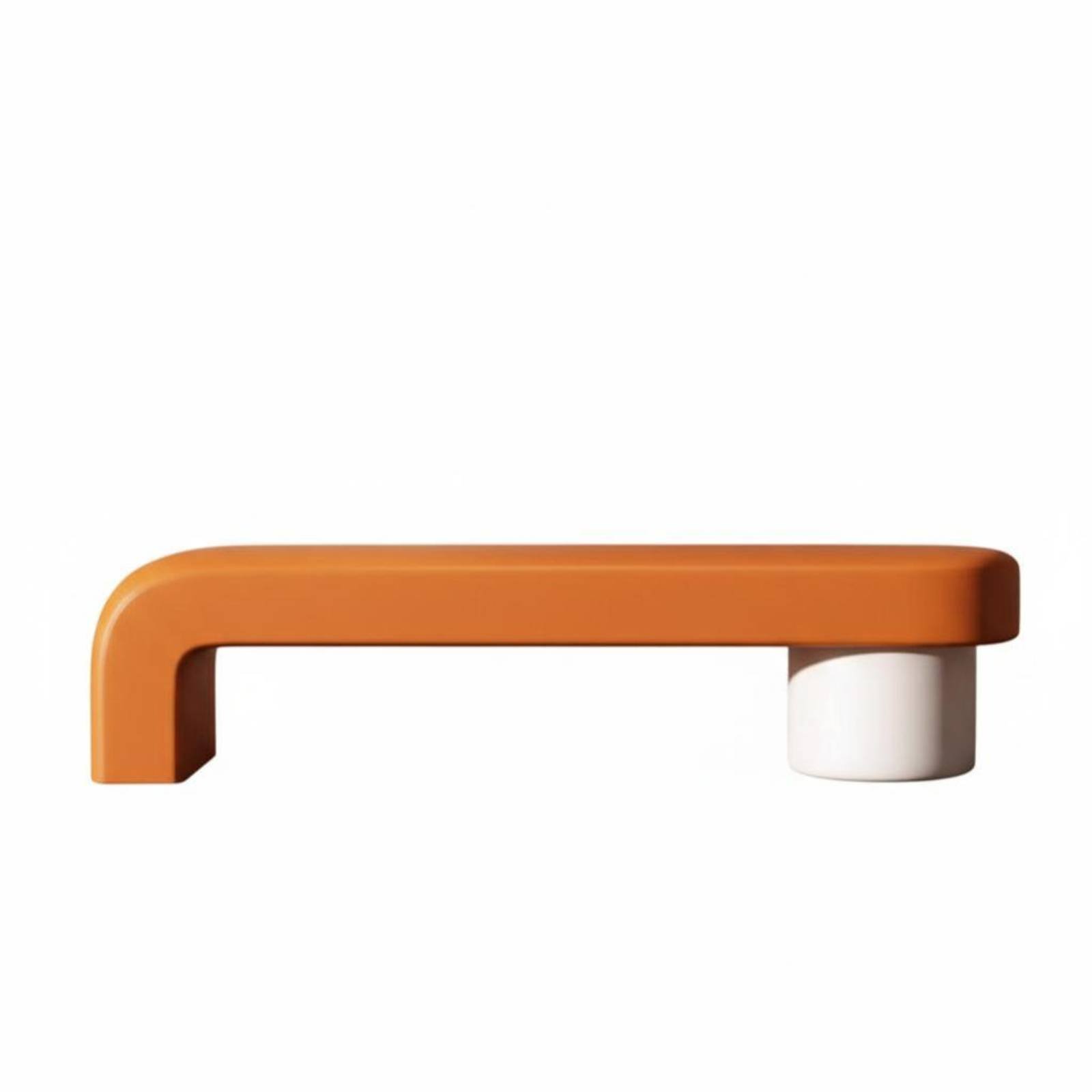 Upholstered Shoe Bench – Orange+off-white, 80*40*45cm