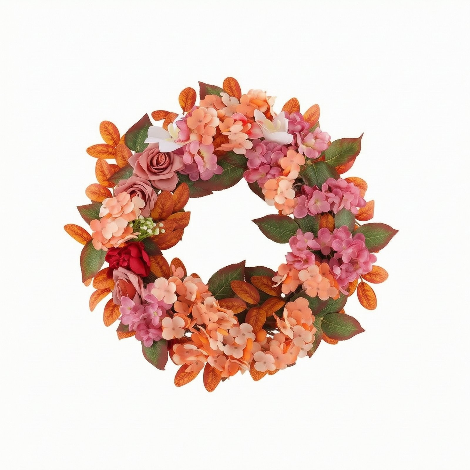 Artificial Floral Wreath Hydrangeas Roses