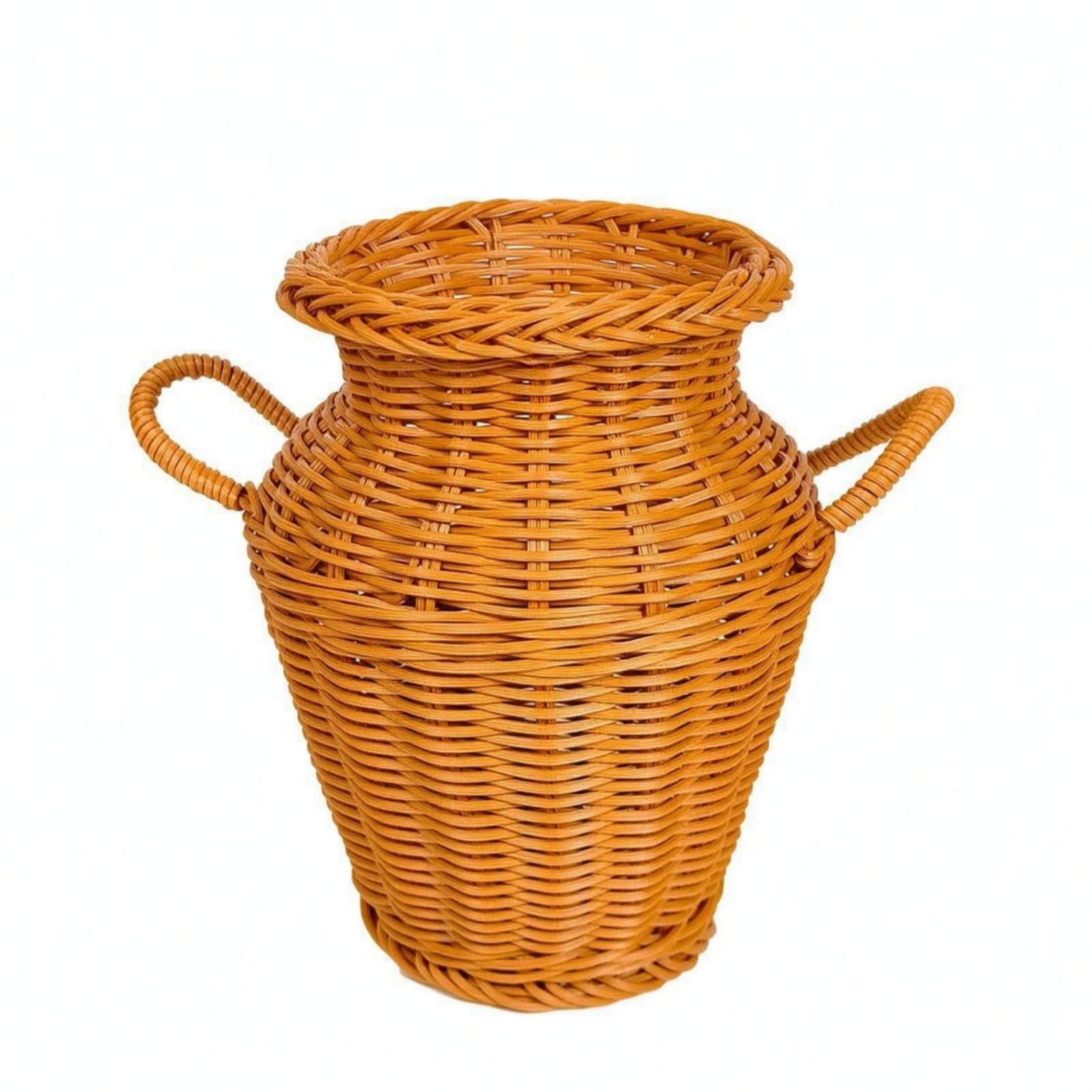 Woven Basket Vase with Handles
