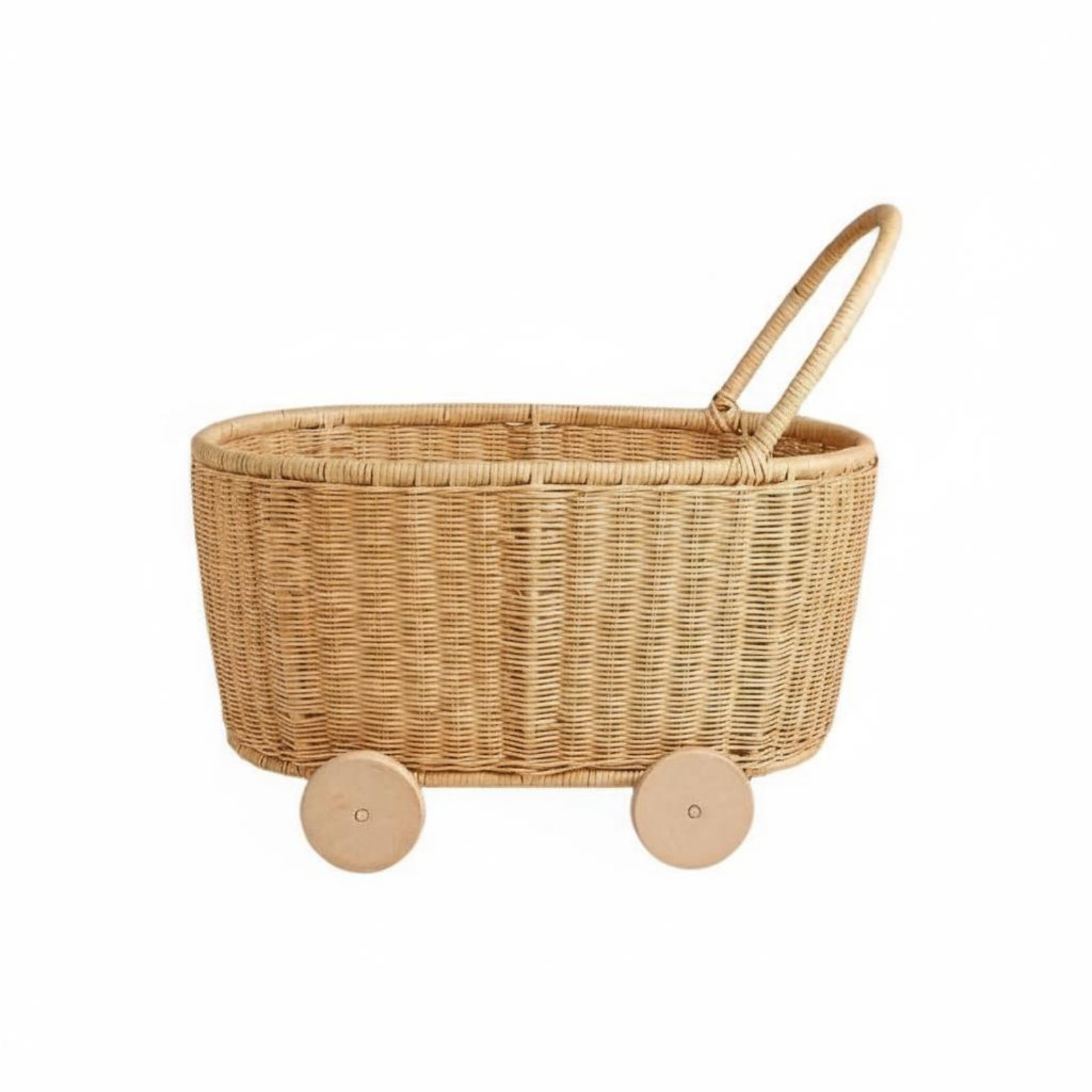 Wicker Toy Storage Cart