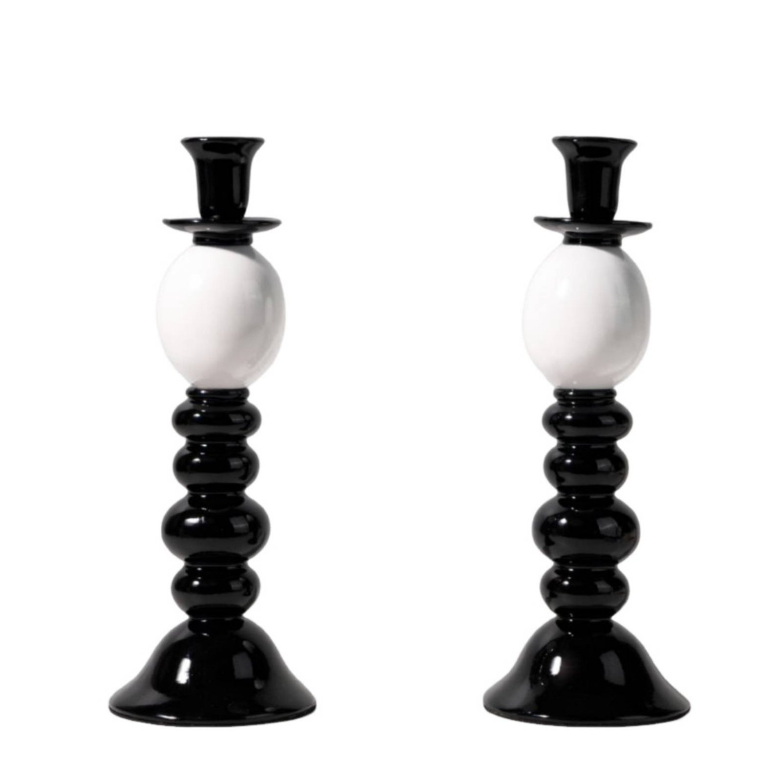 2-Piece Black and White Candle Stand