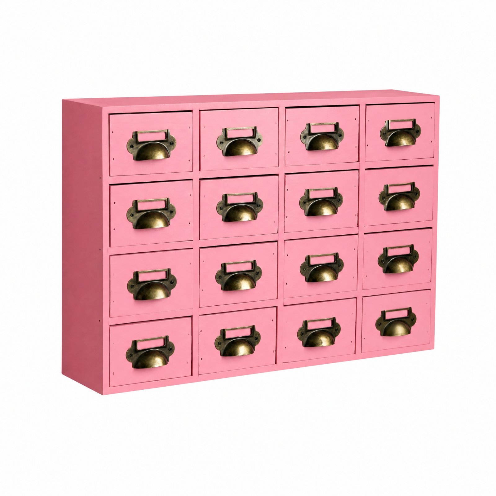 Wooden Desk Organizer with Drawers – Pink