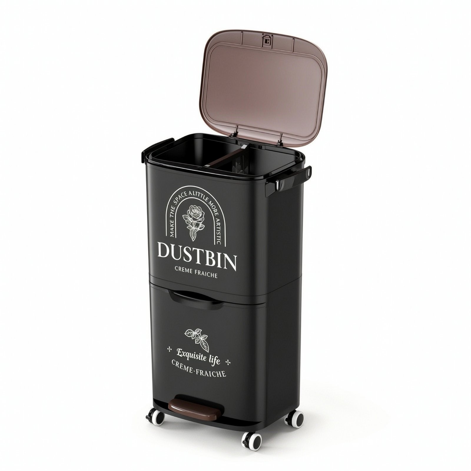 Double Compartment Trash Can