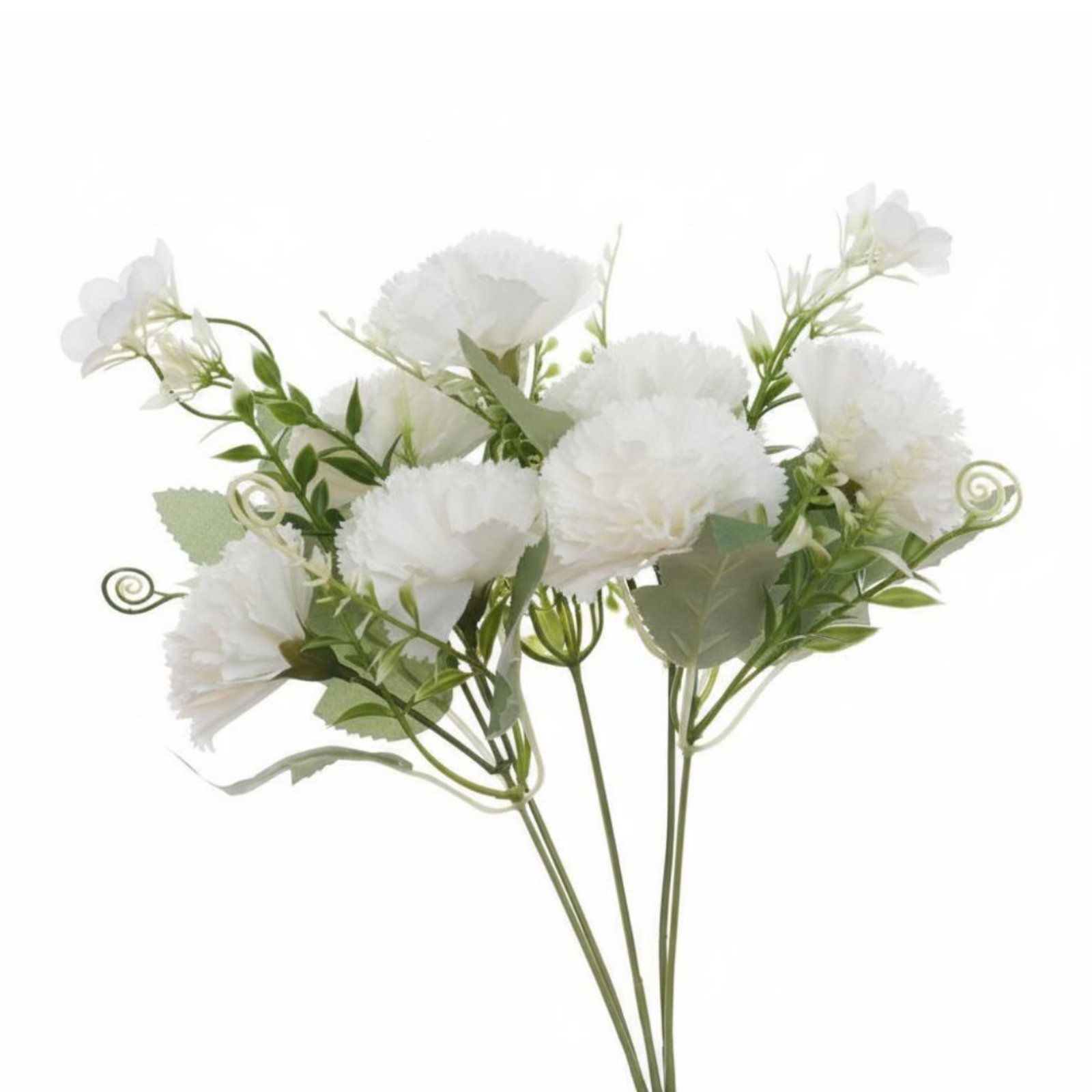 Artificial Carnation Bouquet – White
