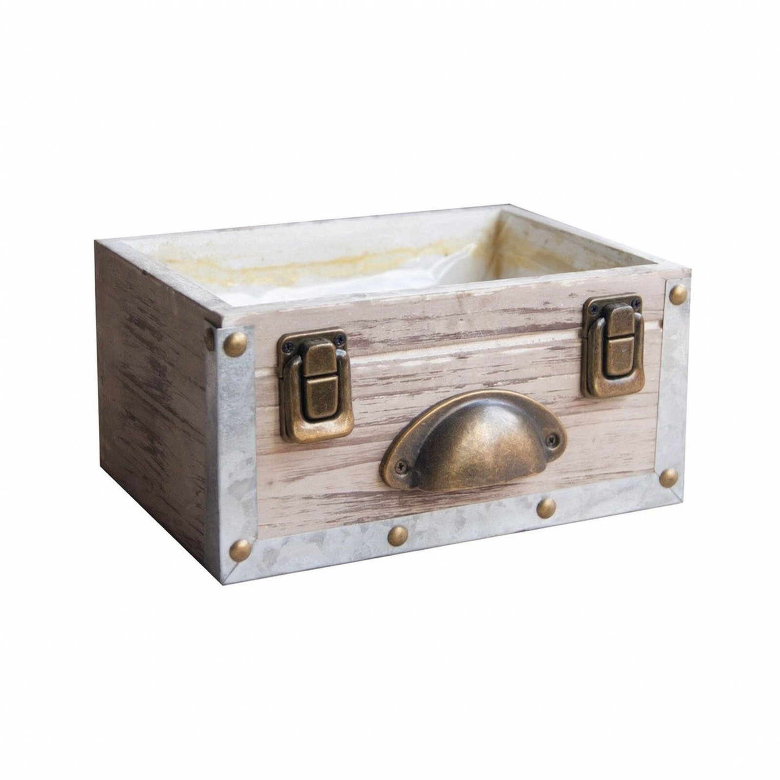 Wooden Planter with Decorative Hardware