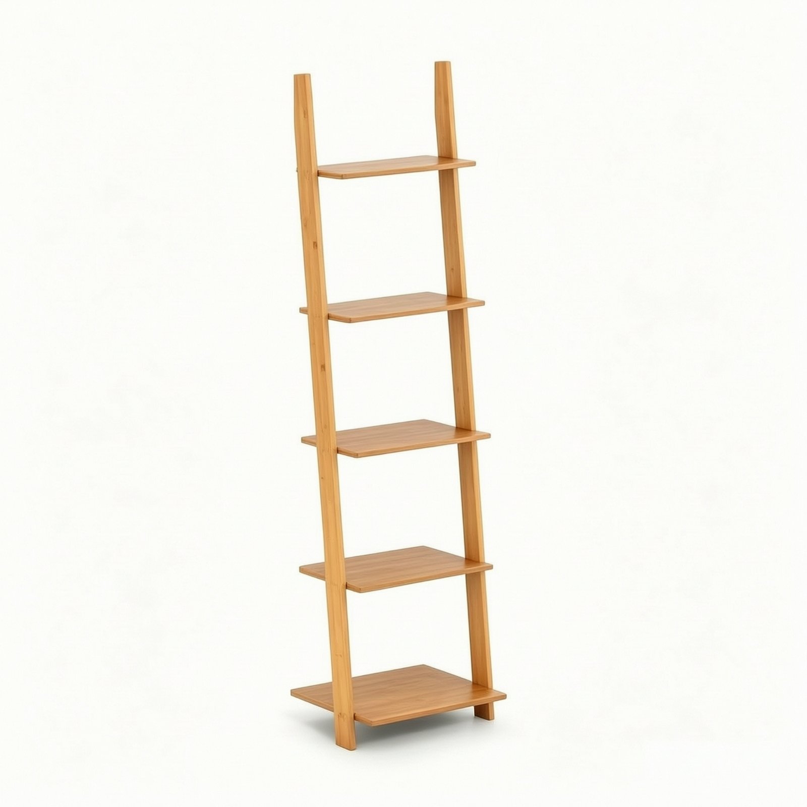 5-Tier Bamboo Leaning Shelf