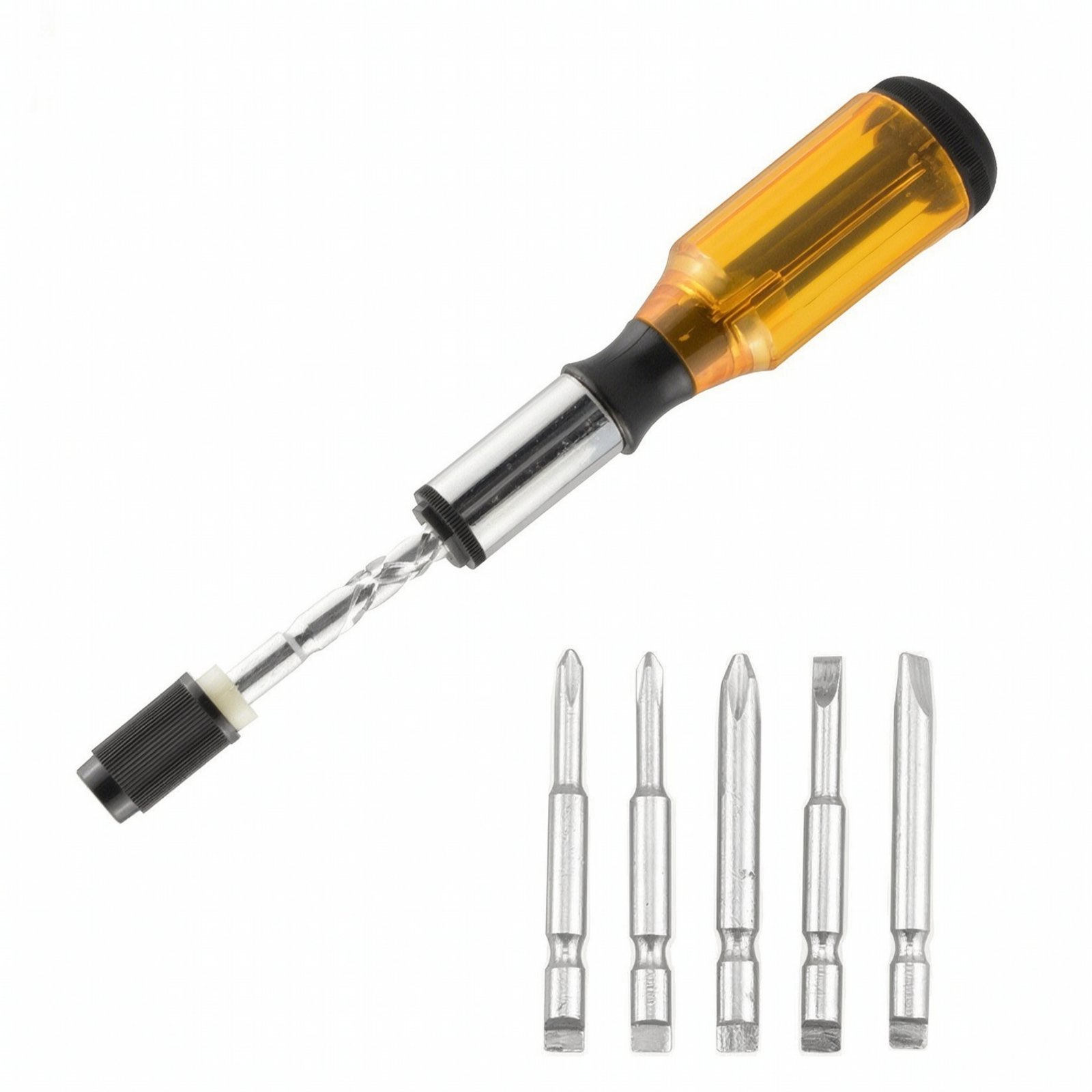 Push-Action Ratcheting Screwdriver
