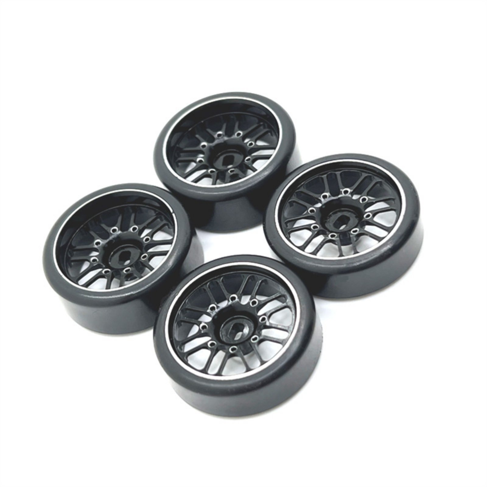4-Piece RC Car Wheel Assembly 1:28 Scale