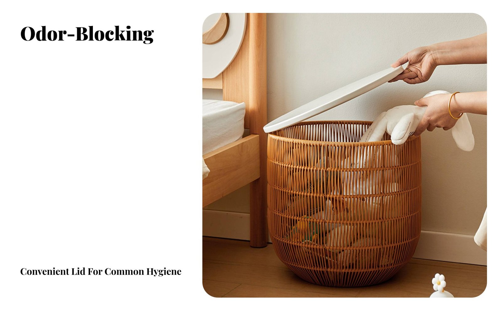 Woven Laundry Hamper with Lid