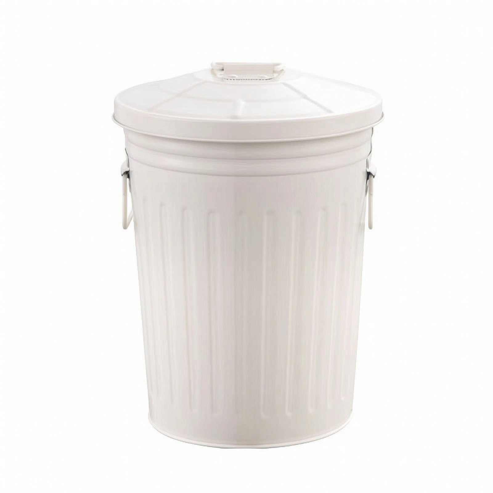 Metal Trash Can with Lid – Beige, 8L