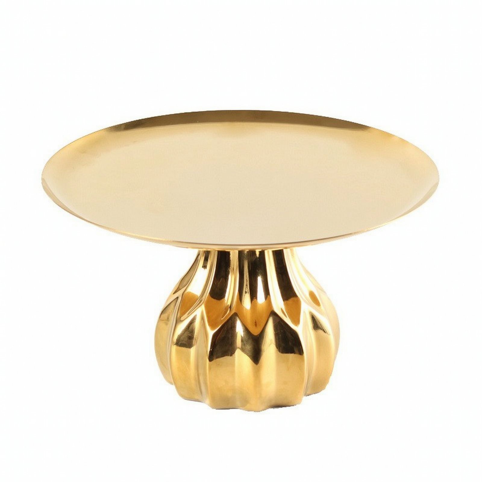 Pedestal Fruit Tray Gold Colored