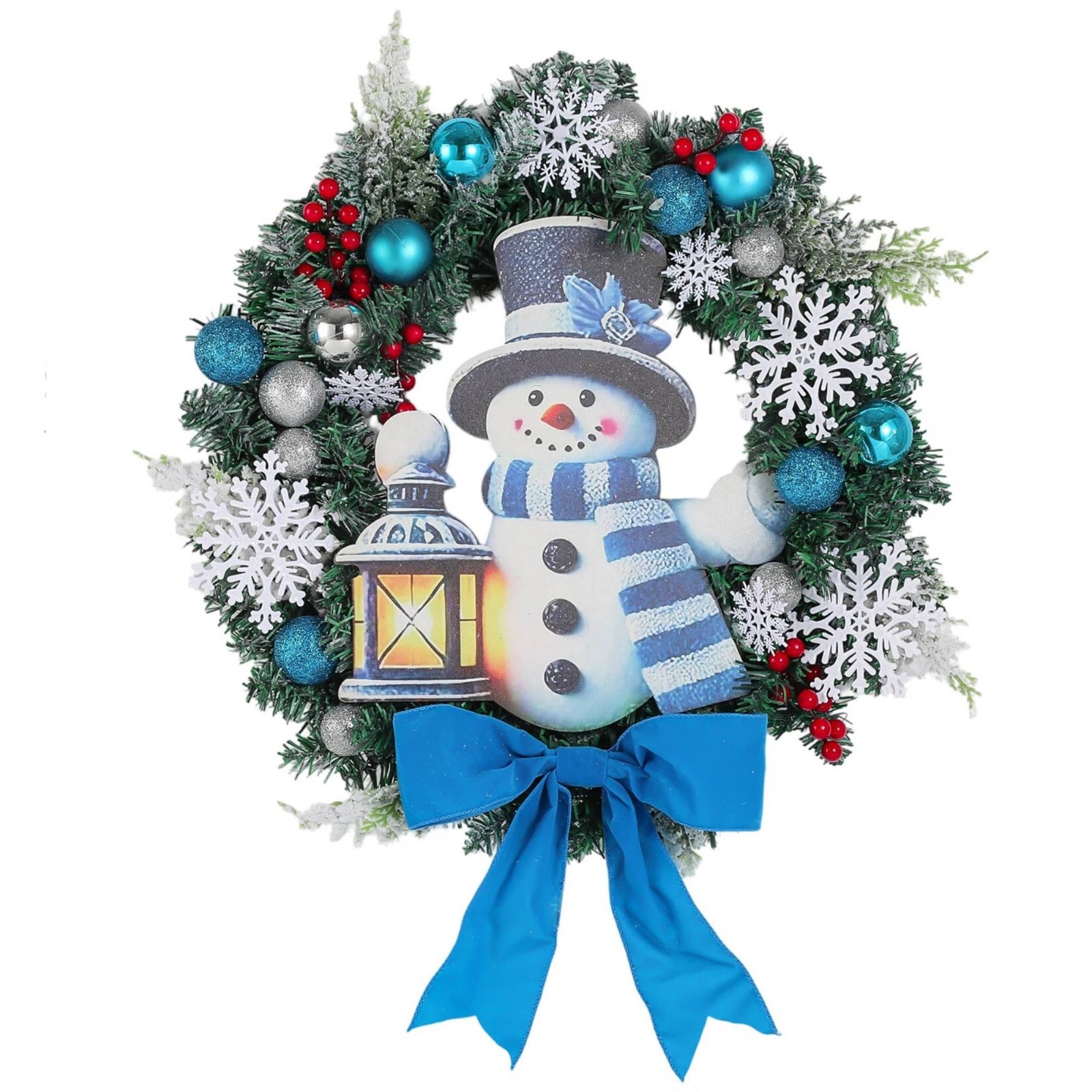Christmas Wreath with Snowman