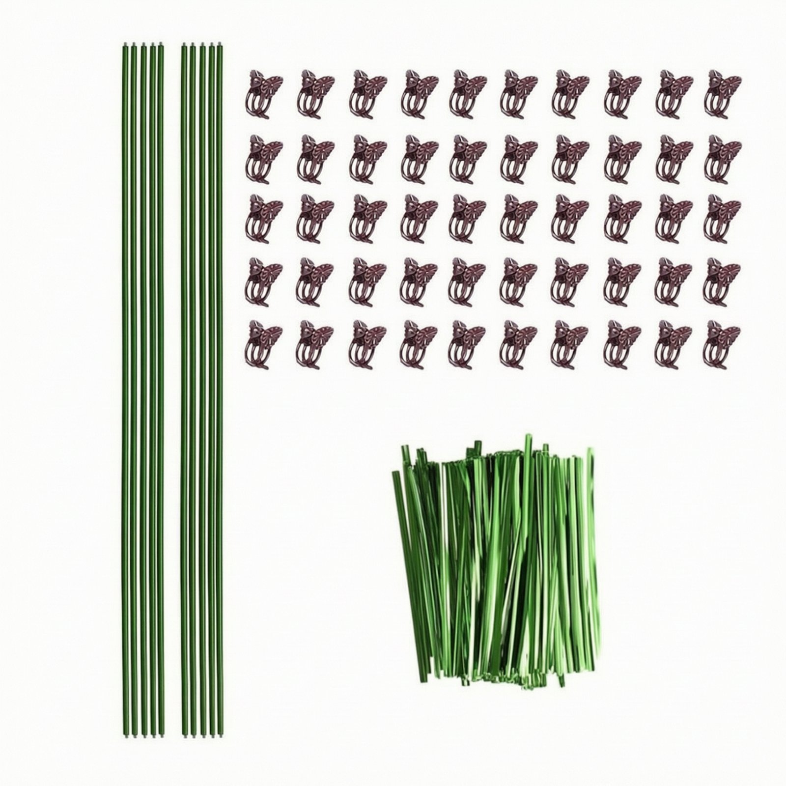 10-Piece Plant Support Rod with Clips