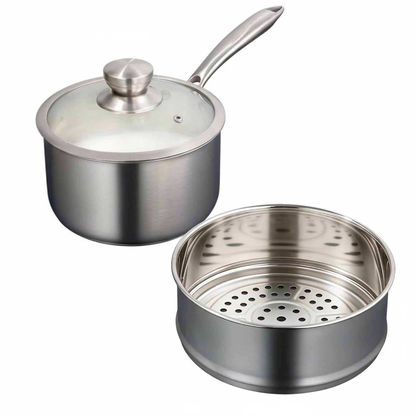 Stainless Steel Milk Pan with Steamer