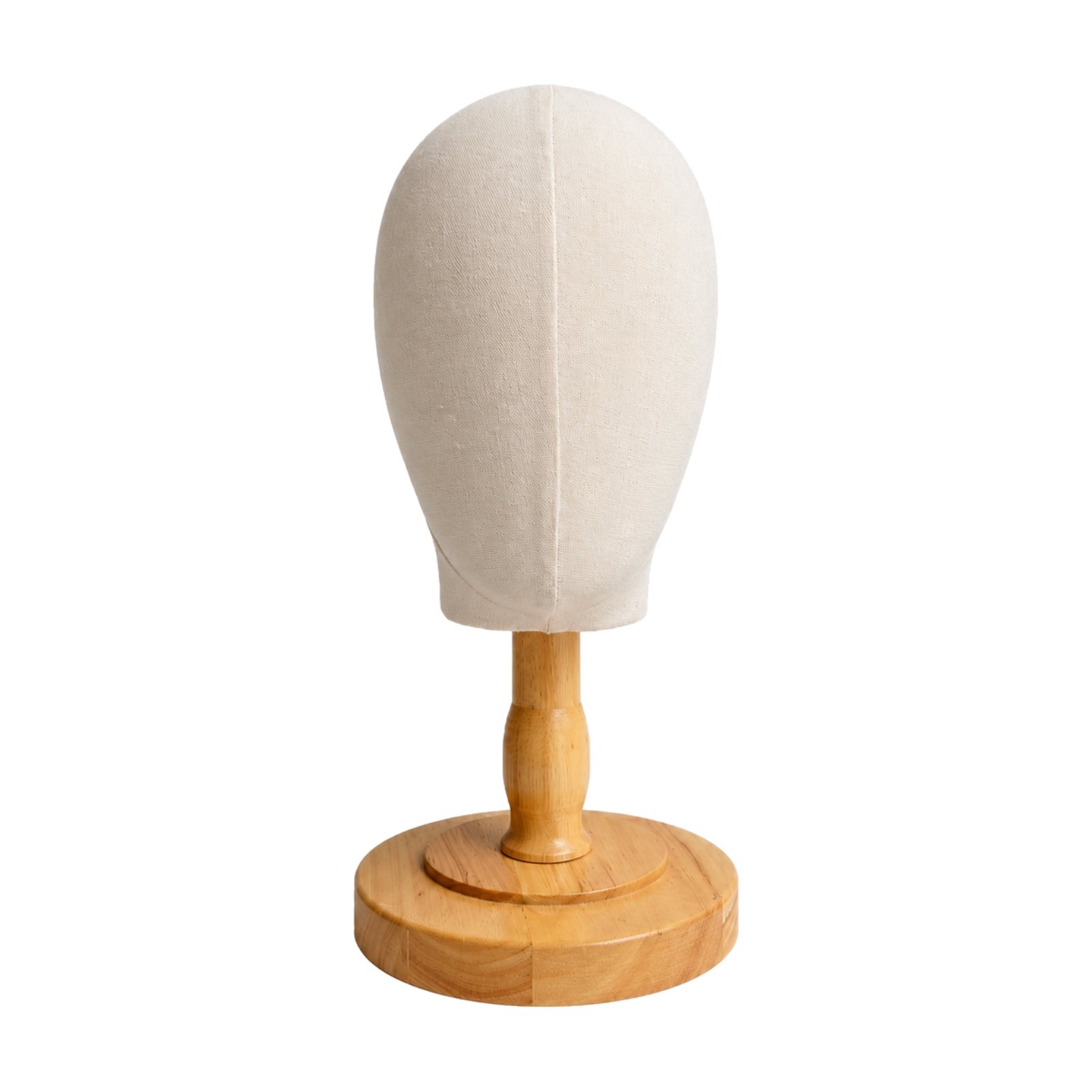 Mannequin Head with Wooden Stand – White Wood
