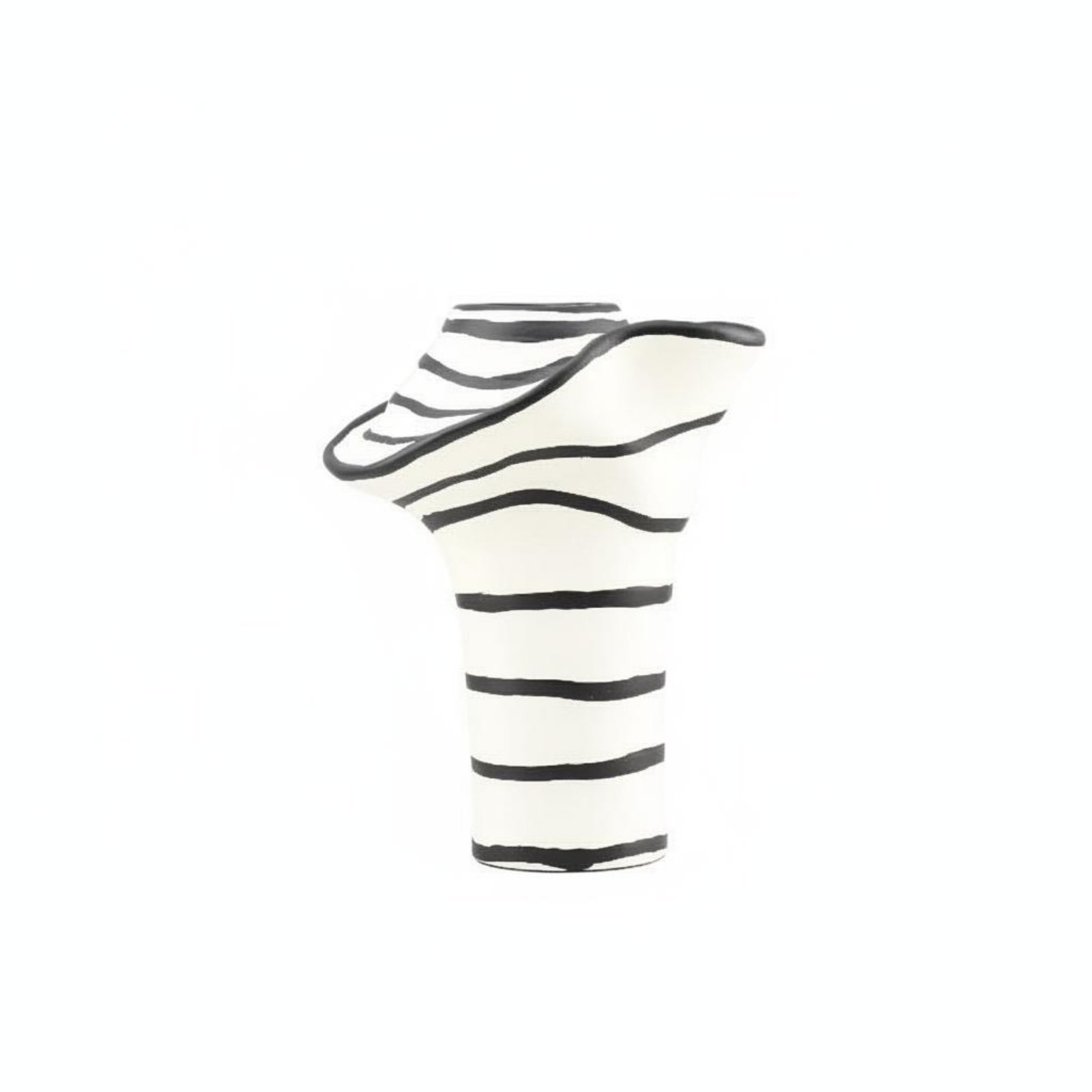 Hand-Painted Striped Flower Vase