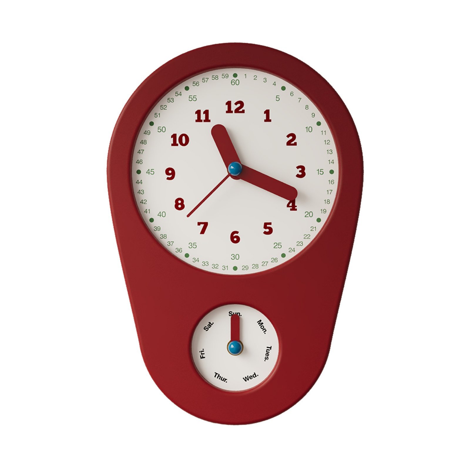 Weekday Wall Clock – White