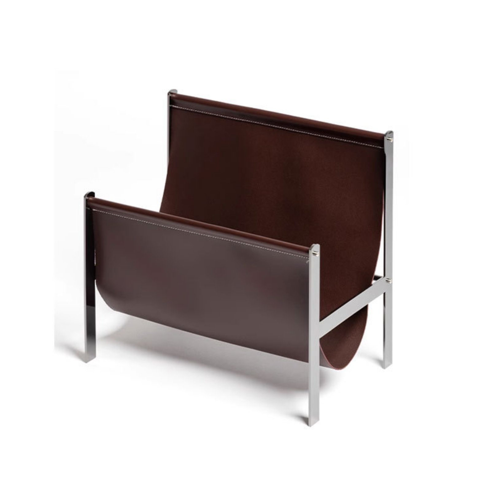 Leather Strap Magazine Rack