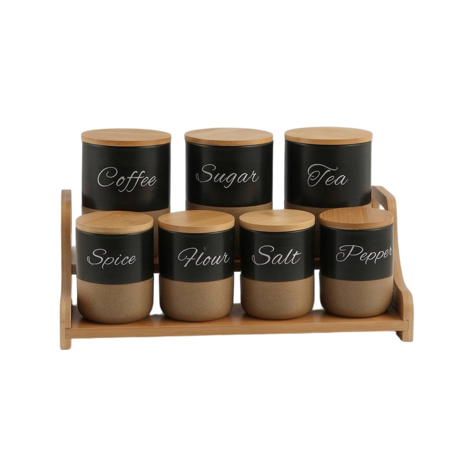 Wood Ceramic Jars