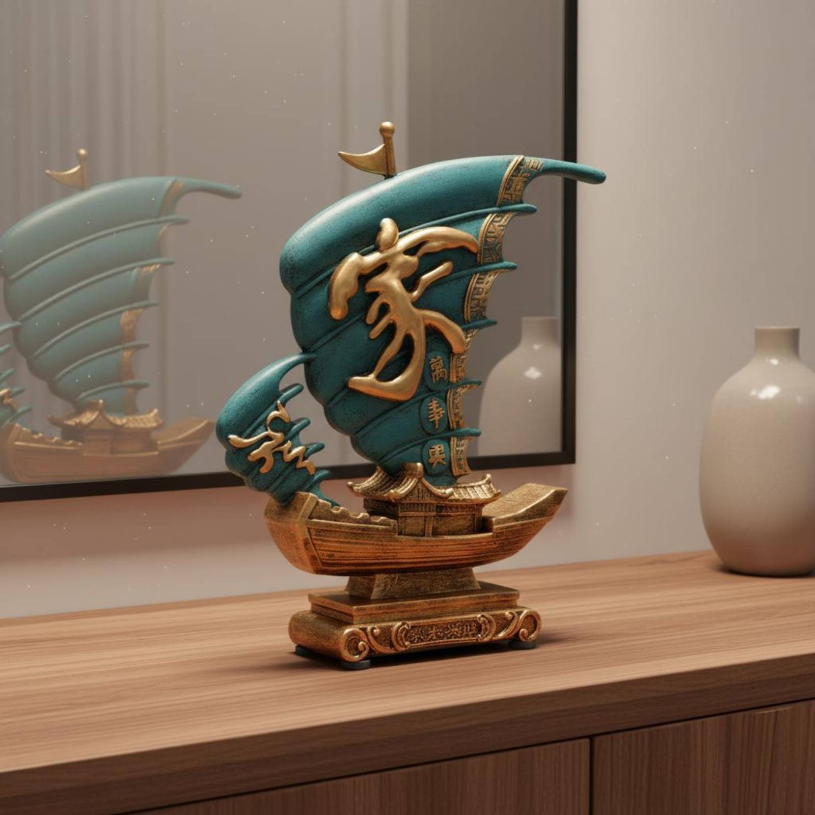 2-Piece Hand Painted Elephant Statue