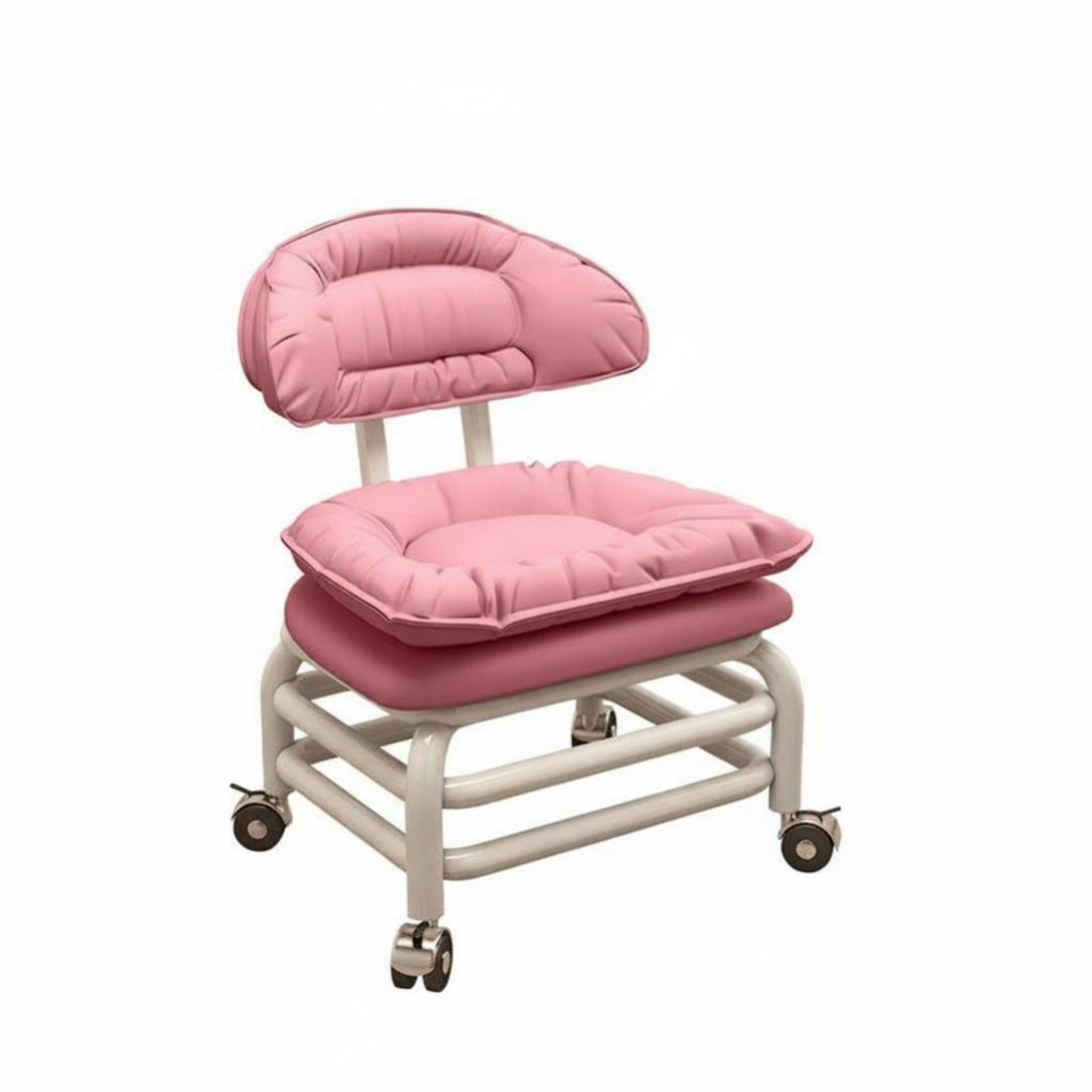 Upholstered Low Chair with Casters