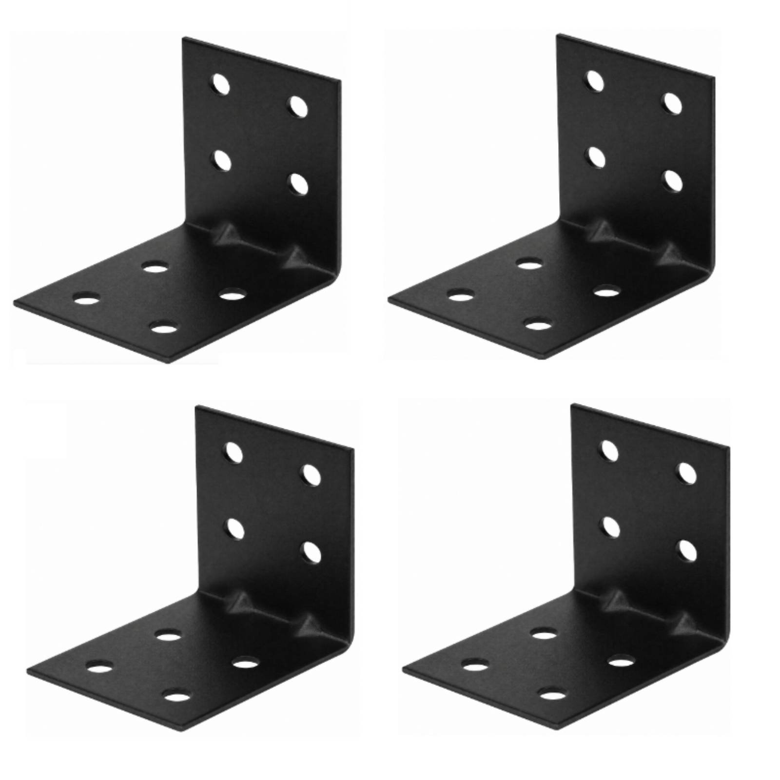 4-Piece Black L-Shaped Support Bracket