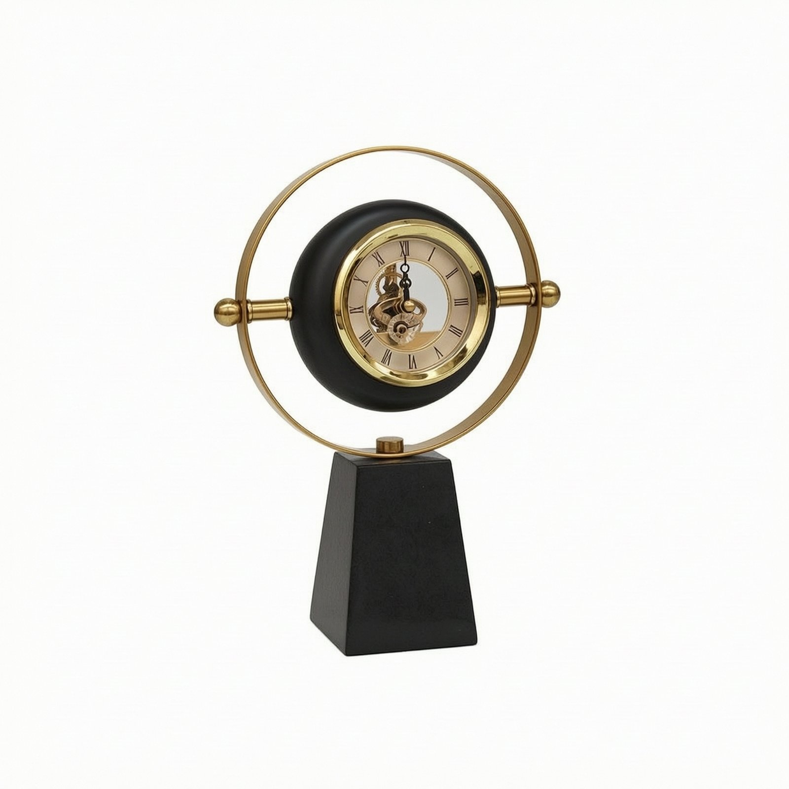 Decorative Table Clock with Pedestal Base