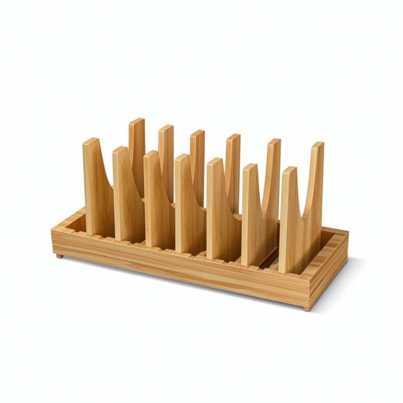 Bamboo Plate and Lid Organizer