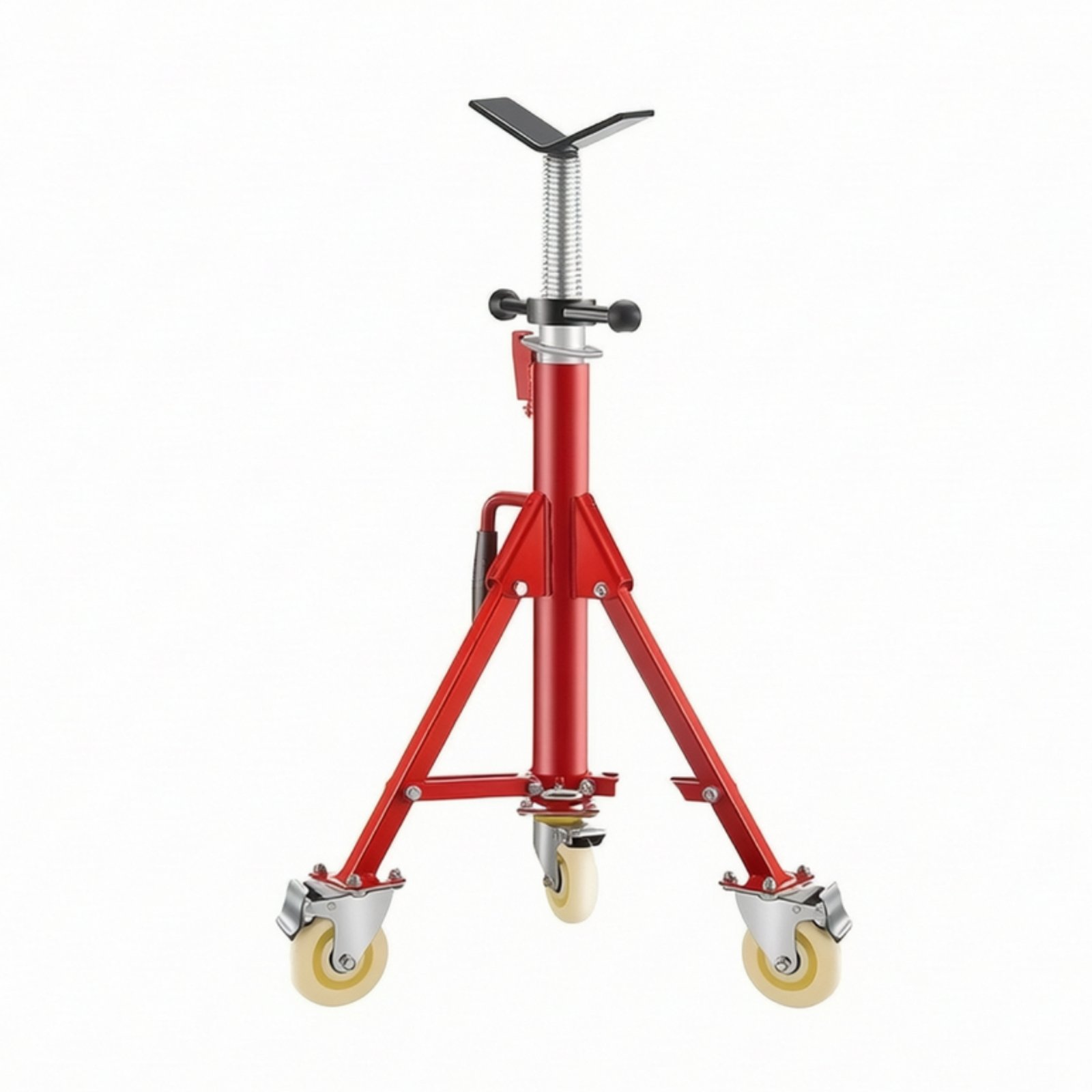Pipe Stand with Wheels V-Shaped Head