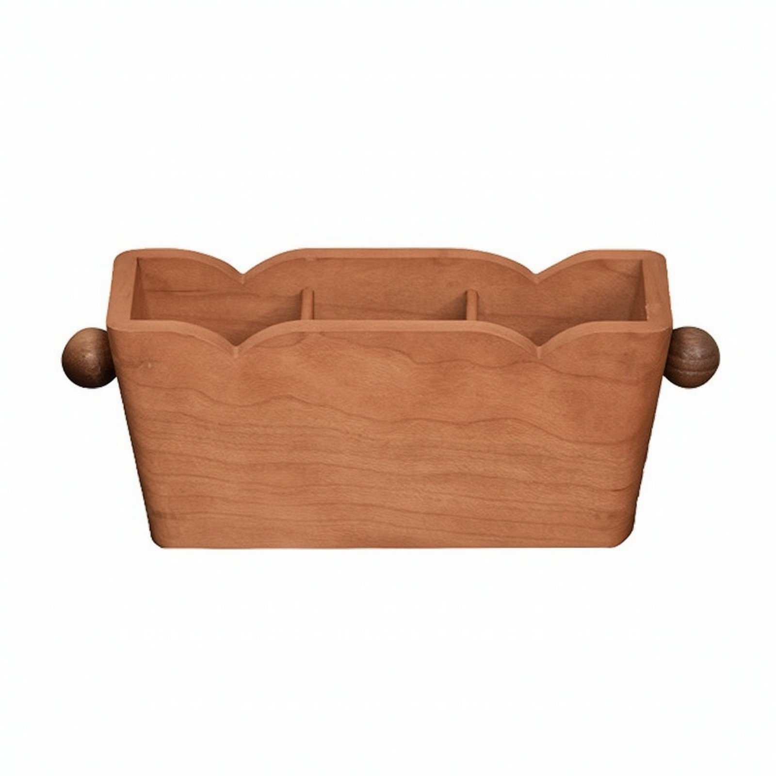 3-Compartment Wooden Organizer
