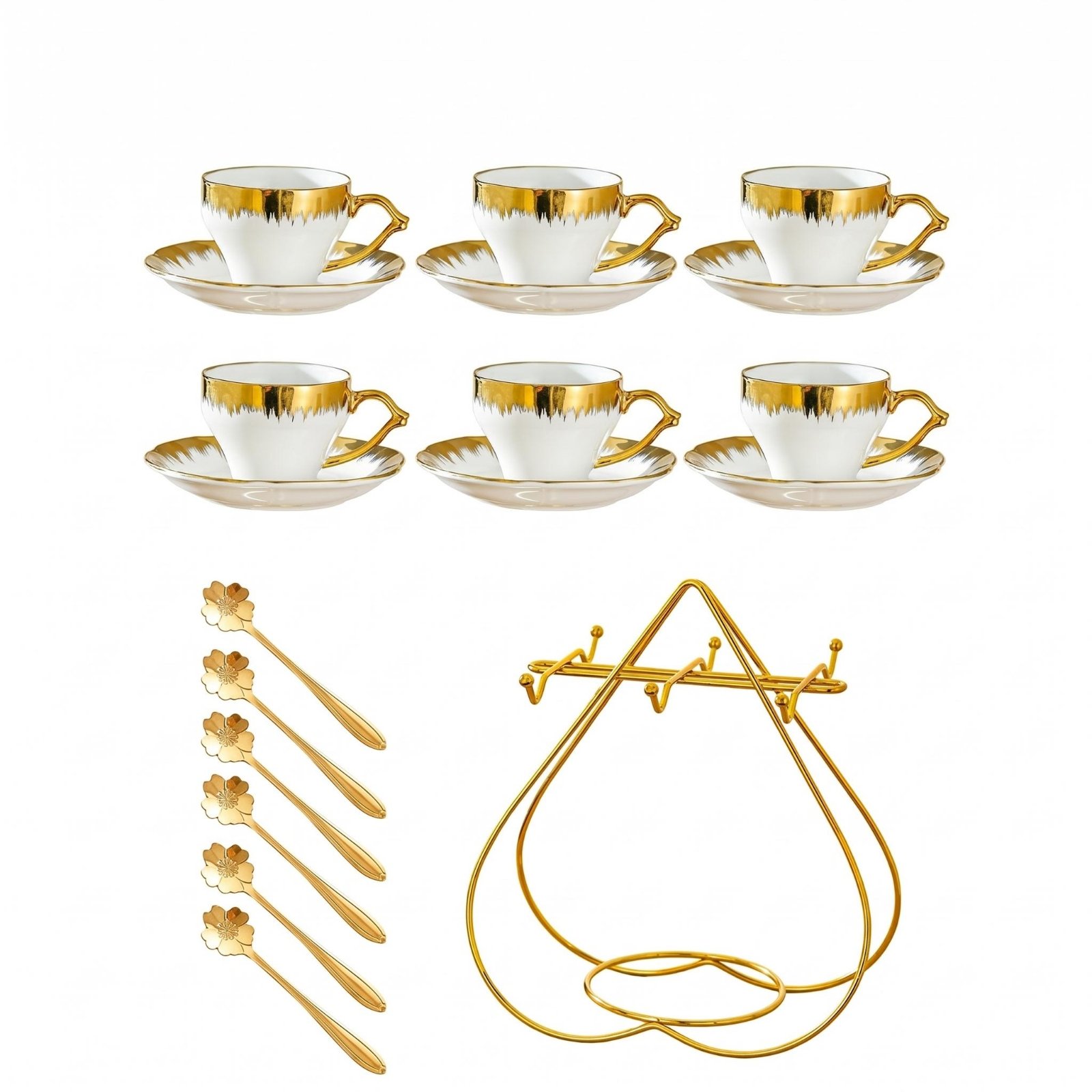 6 Sets Ceramic Coffee Cup Set