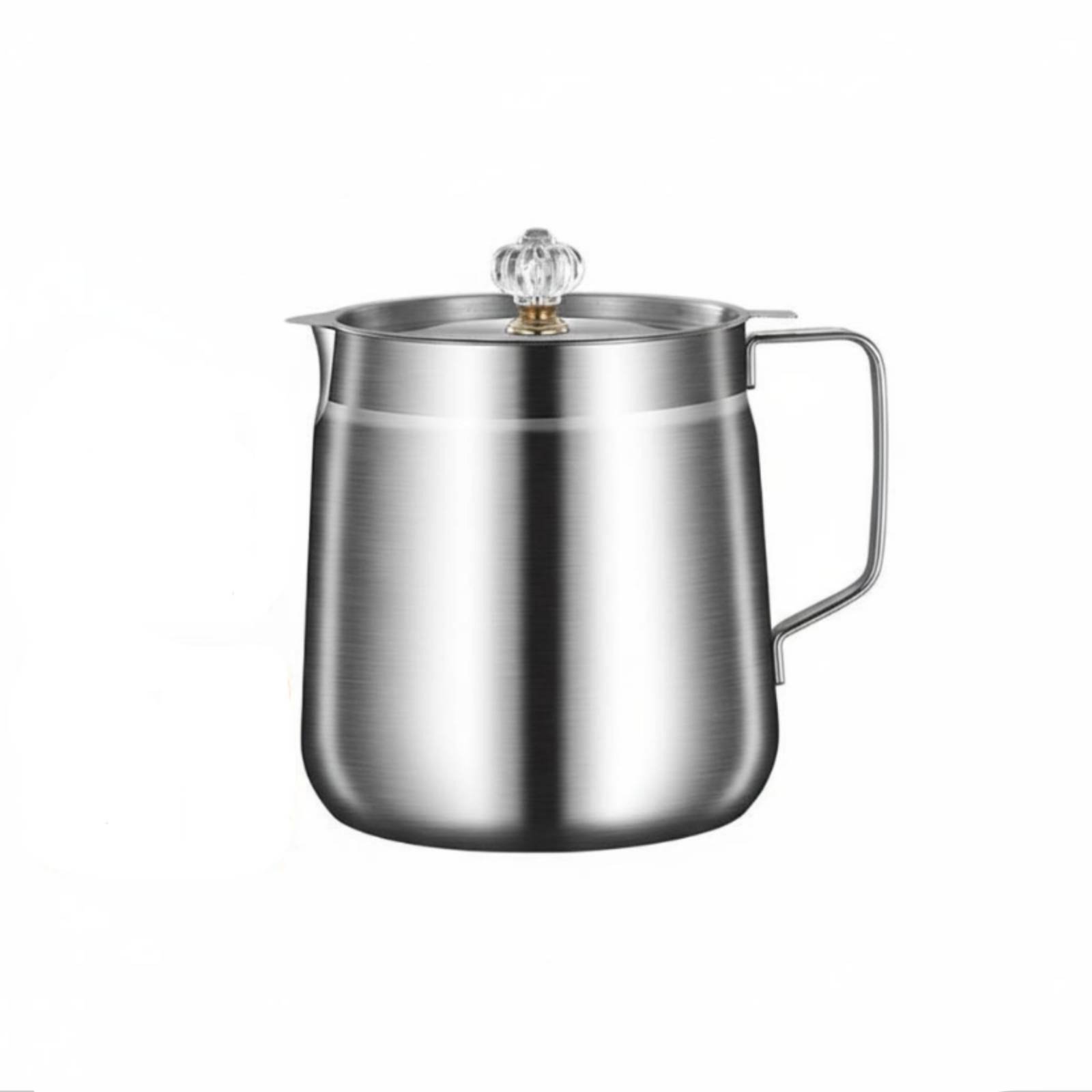 Stainless Steel Oil Strainer Pot – 1.5L, Lid+basket