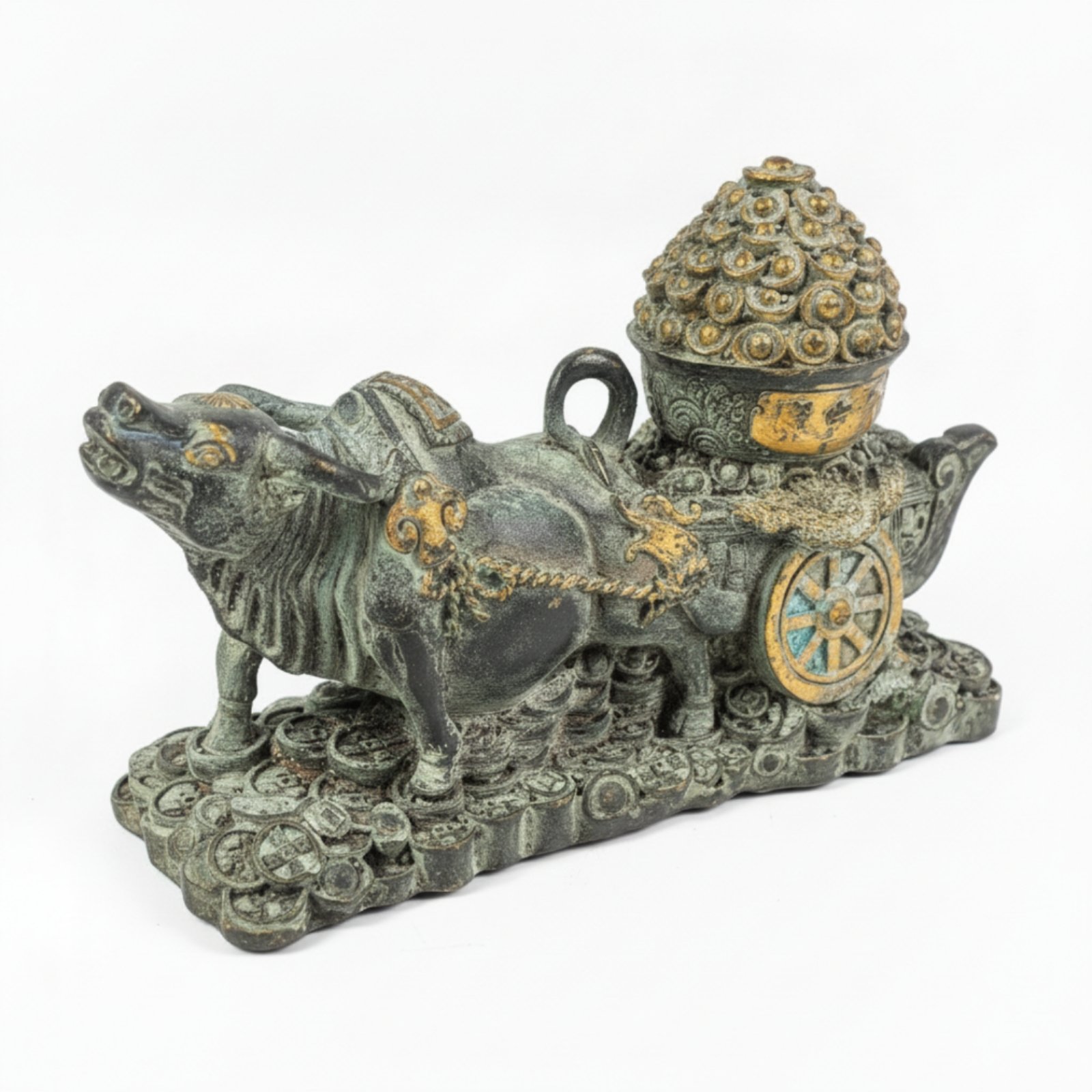 Ox Cart Statue Bronze