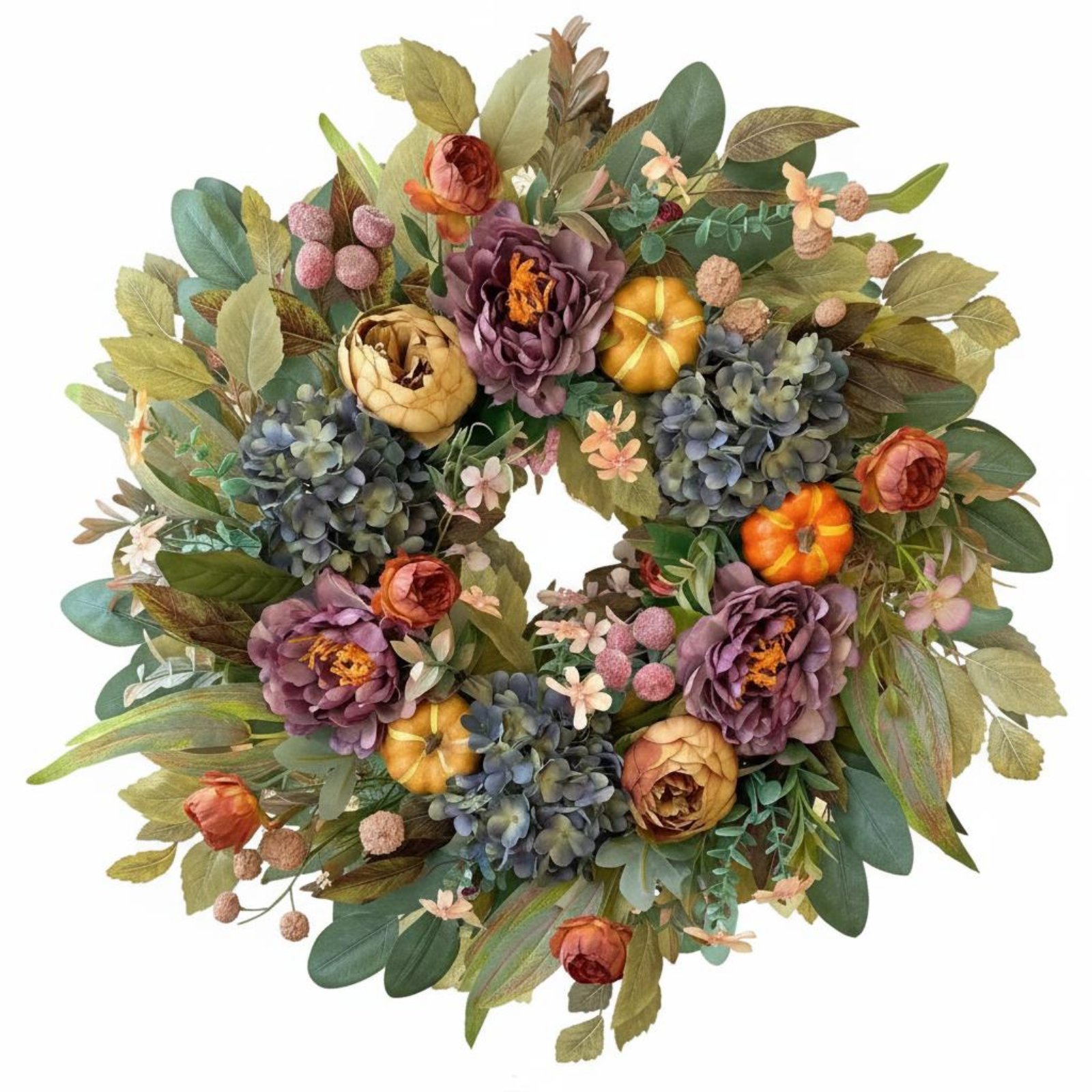 Artificial Pumpkin Flower Wreath
