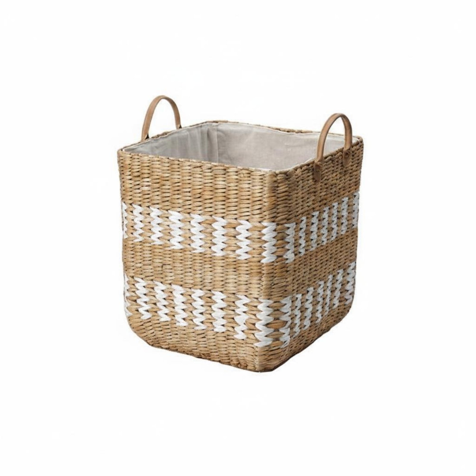 Woven Laundry Hamper – White