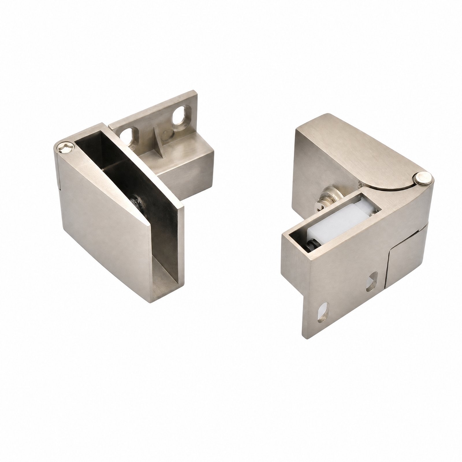2-Piece Screwless Glass Cabinet Hinge