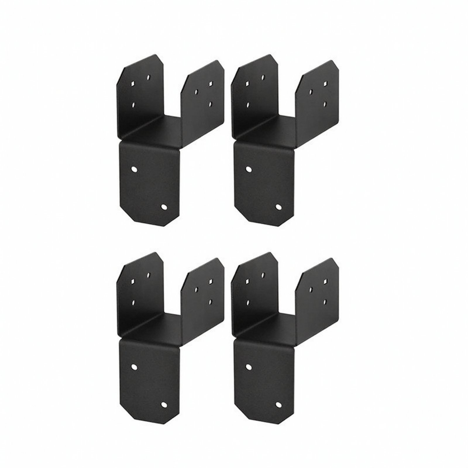 4-Piece Black Metal Wood Connector