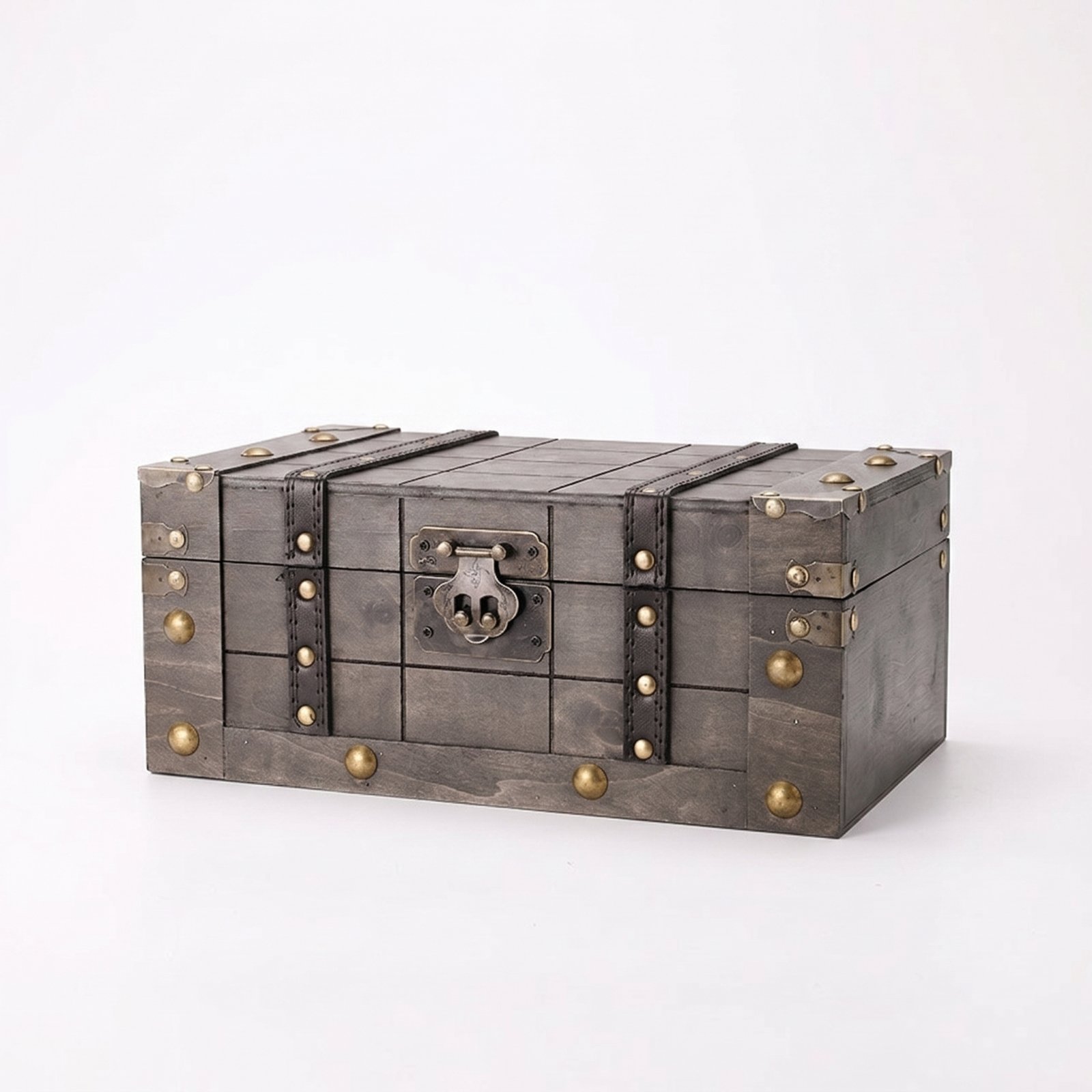 Vintage Wooden Box with Lock
