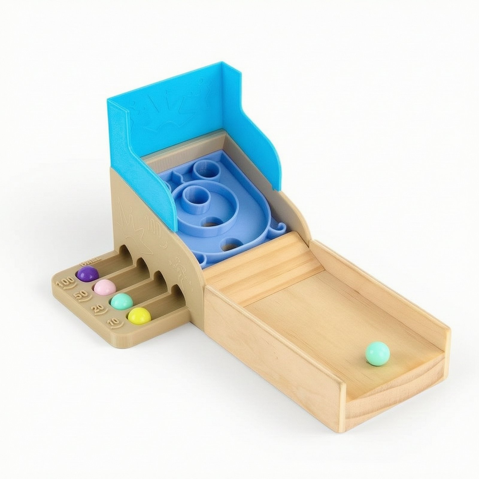 Wooden Marble Toy with Ramp