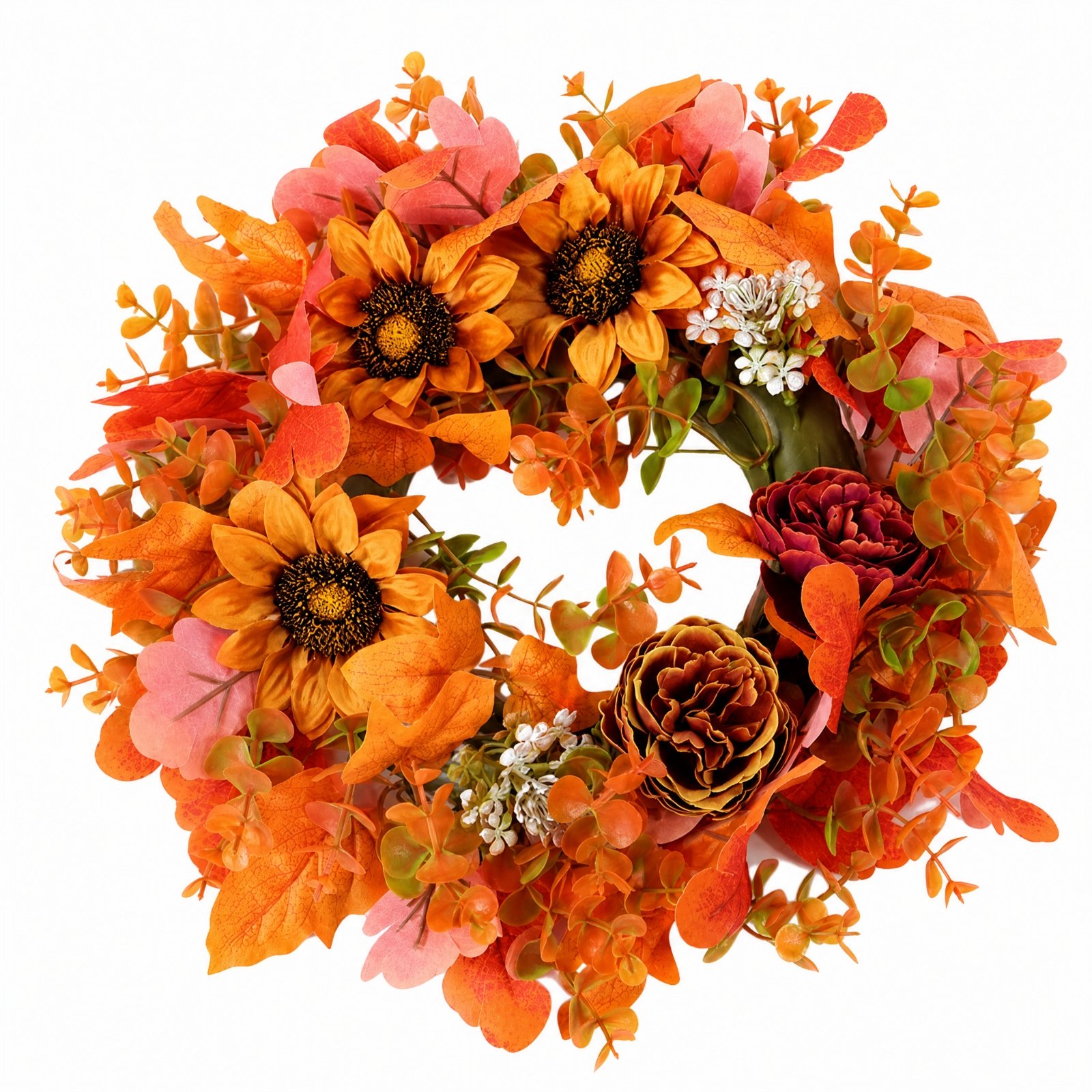 Artificial Floral Wreath with Assorted Flowers