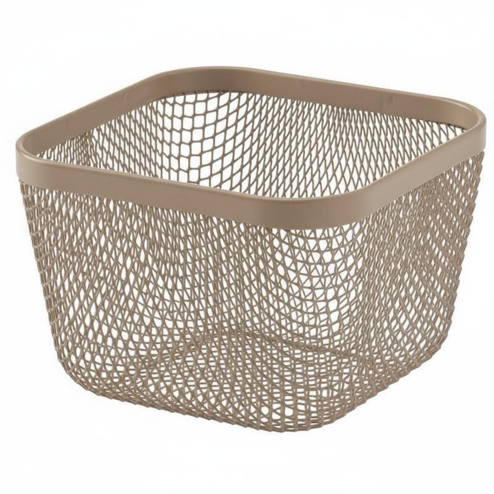 Metal Mesh Storage Basket – Brown, Square