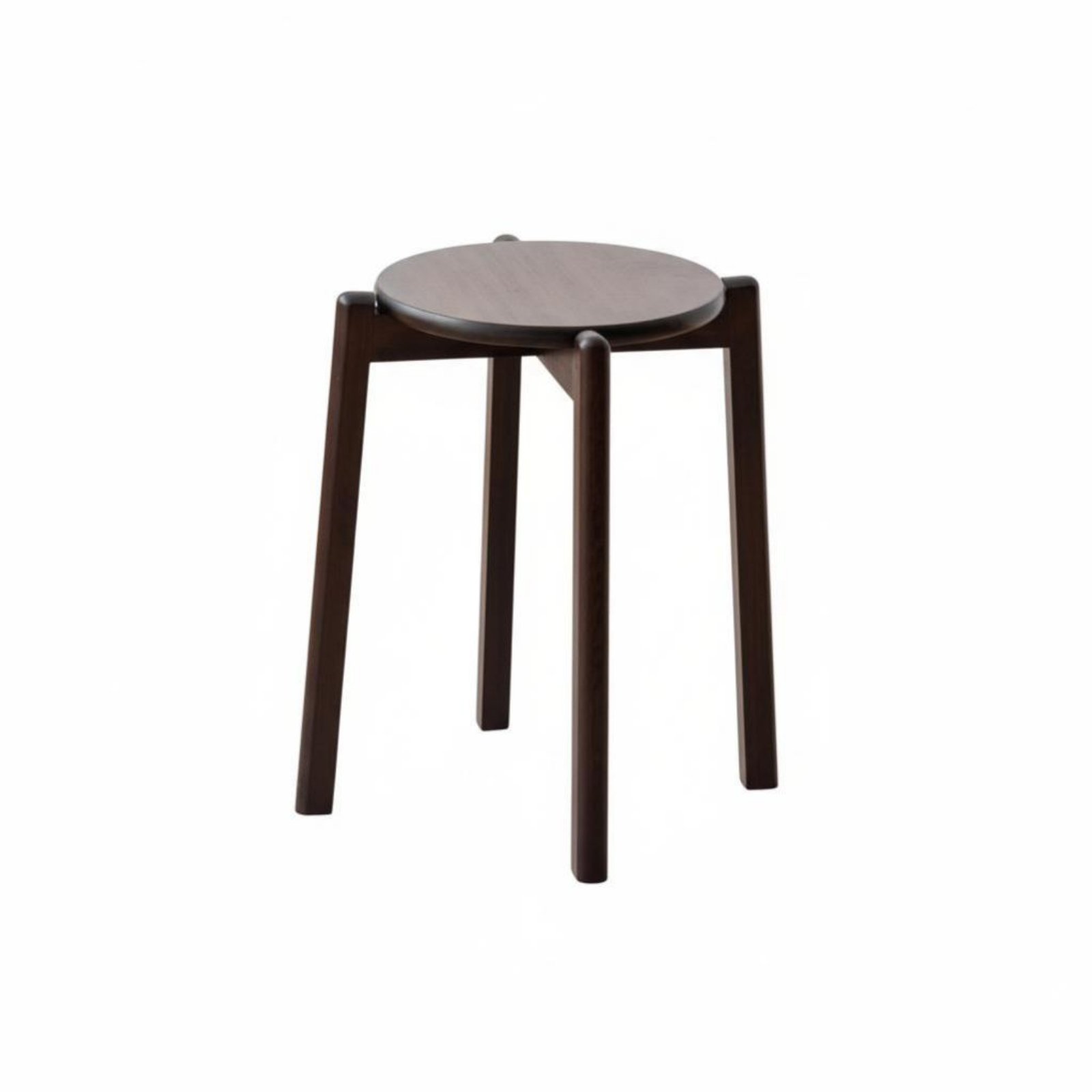 Stackable Round Stool – Walnut