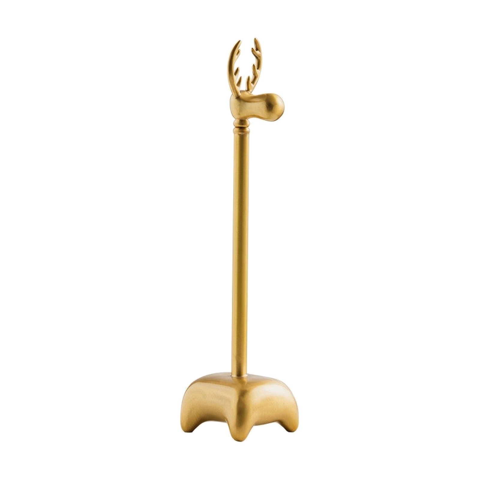 Brass Paper Towel Holder with Deer-Head Finial